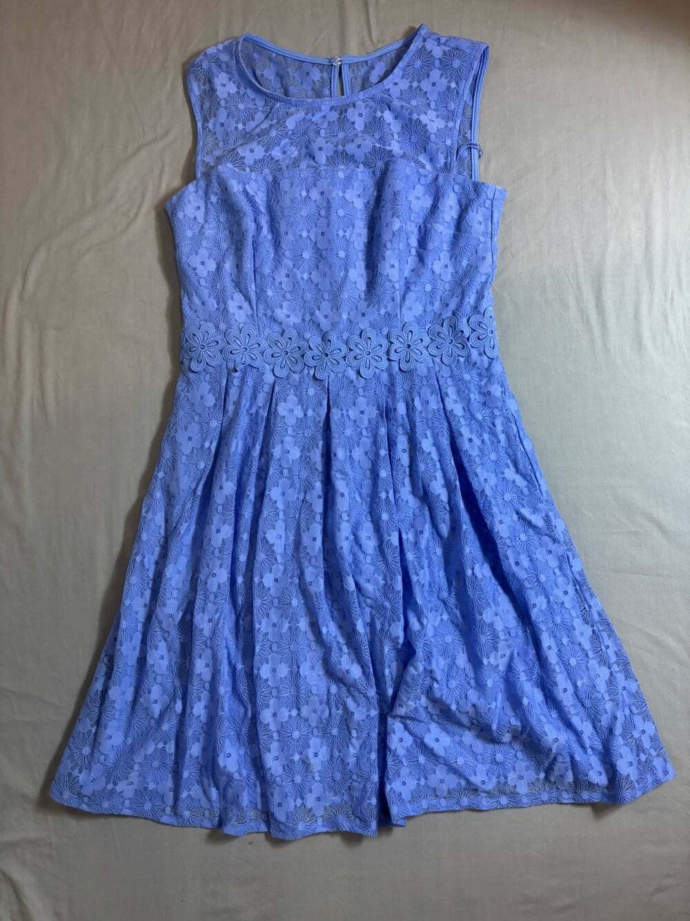 London Times size 10 Blue Lace Floral Dress Wedding Special Occasion Party